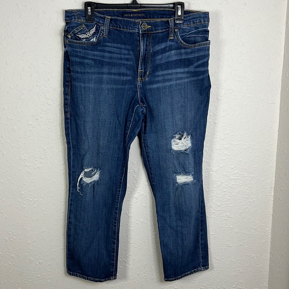 Rock & Republic Indee Destroyed Jeans Size 14 M
